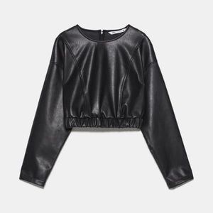 Zara faux leather top